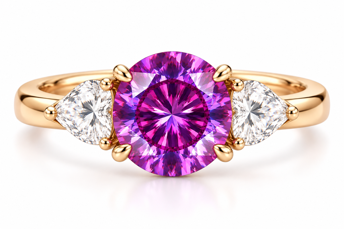5CT Purple Moissanite Engagement Ring 14k White Gold Anniversary Ring
