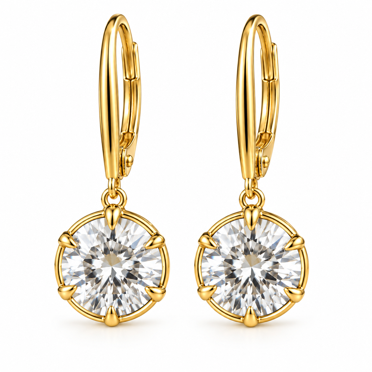 14k White Gold Lab Diamond Lever Back Earrings for women, 2 CT IGI Certified