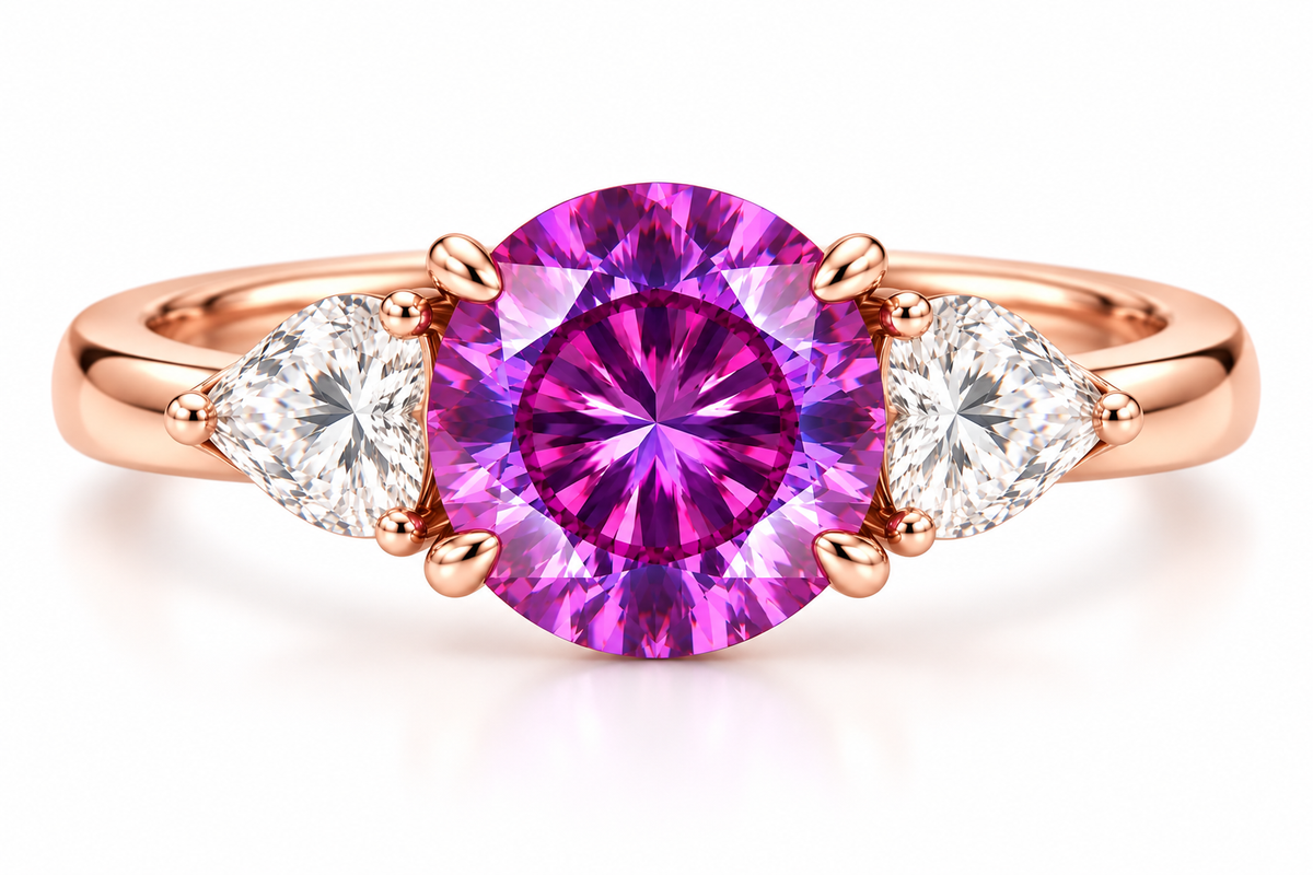 5CT Purple Moissanite Engagement Ring 14k White Gold Anniversary Ring
