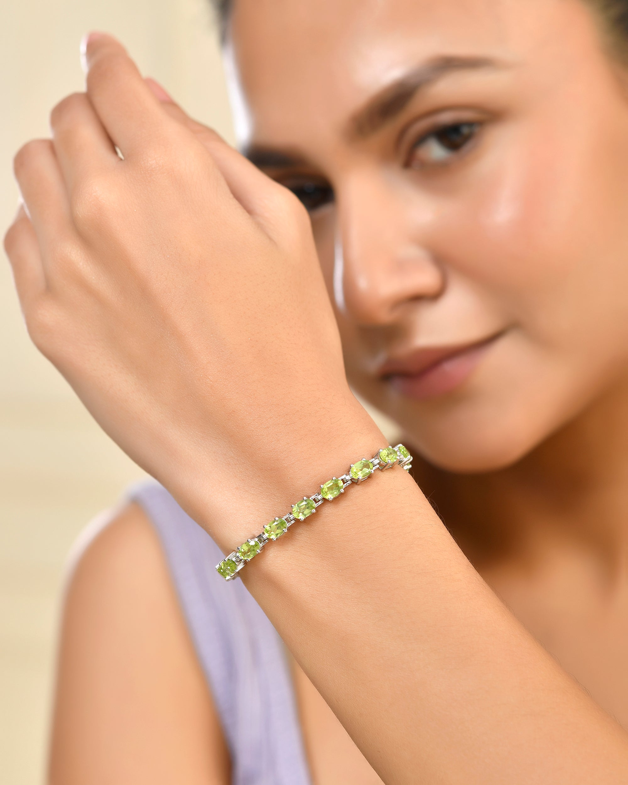 Classic Peridot Linear Tennis Bracelet
