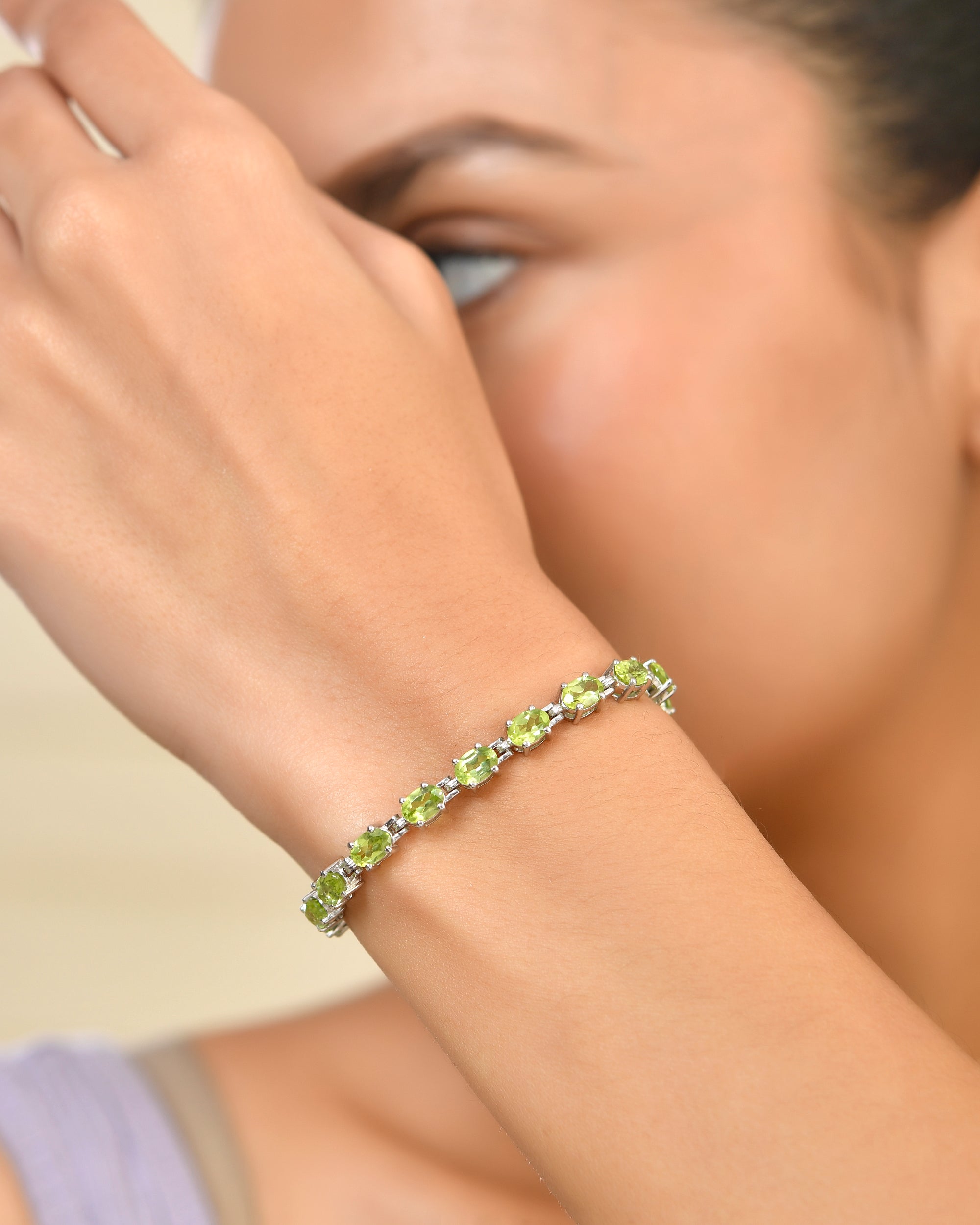 Classic Peridot Linear Tennis Bracelet