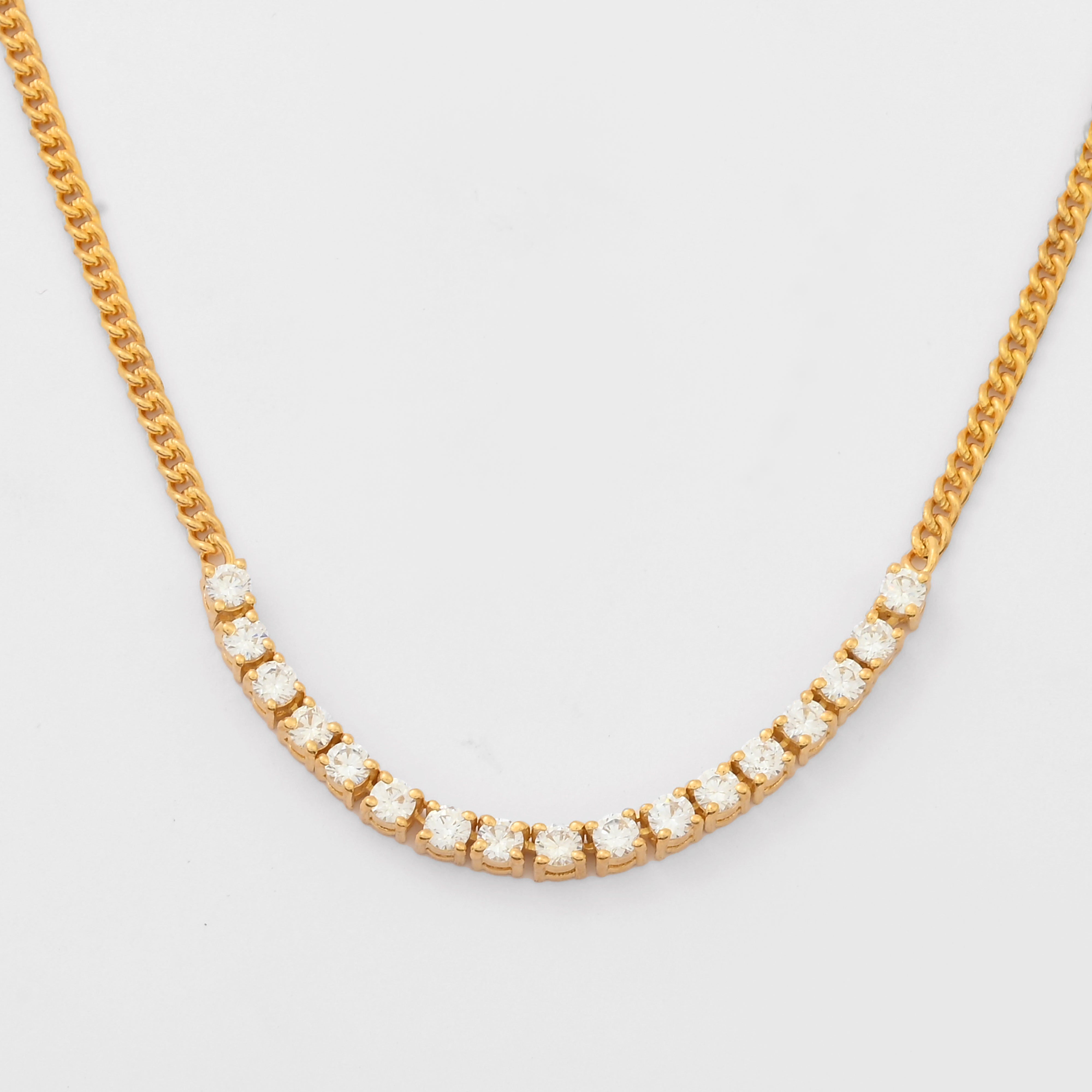 Contemporary Round Moissanite Journey Pendant Necklace