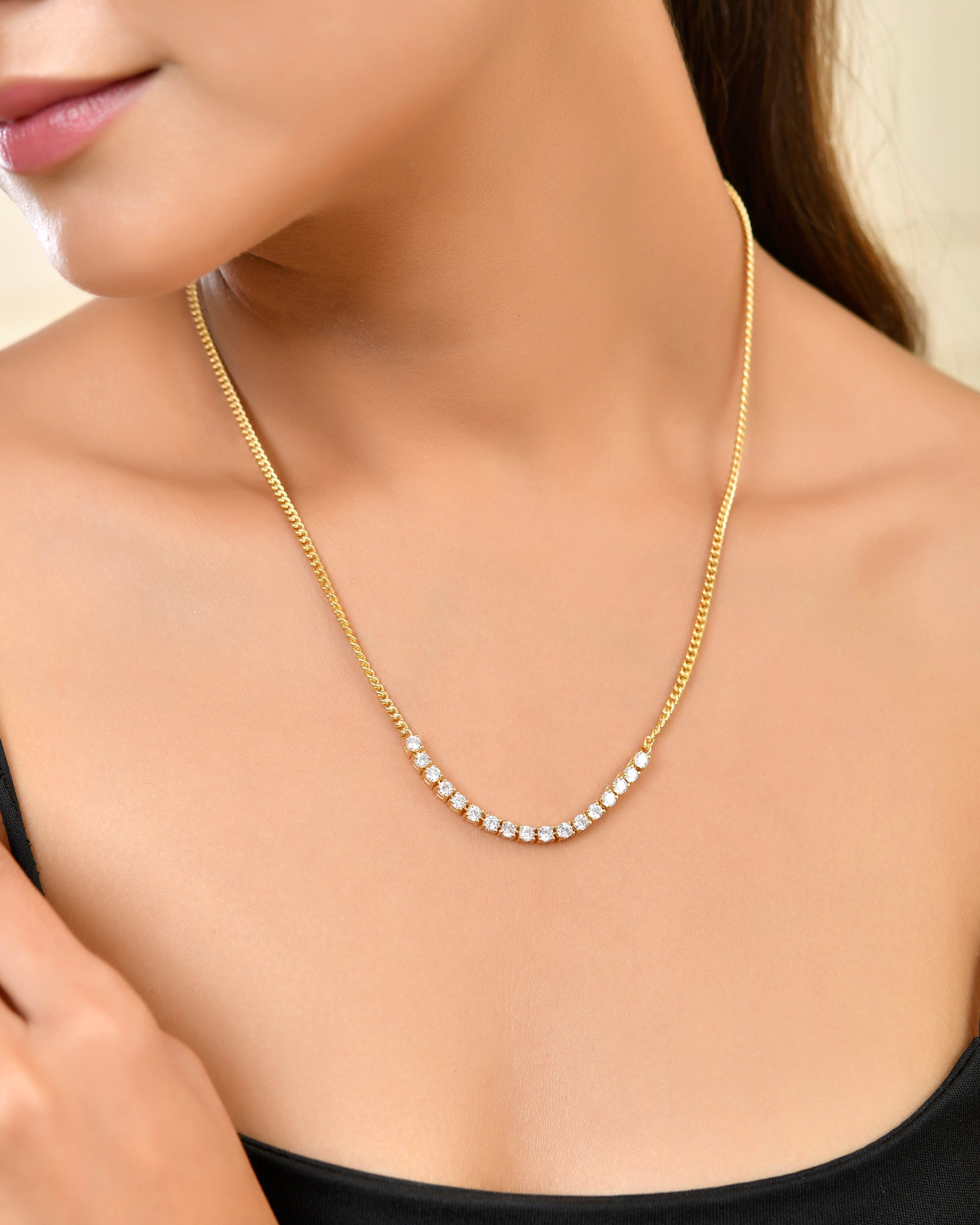 Contemporary Round Moissanite Journey Pendant Necklace