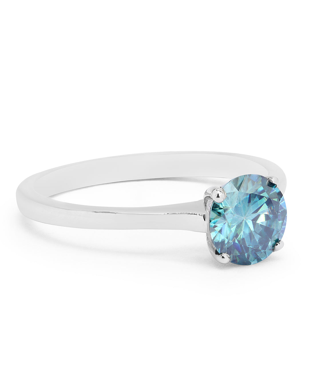 Prong-Set Alexandrite Coloured Moissanite Solitaire Ring