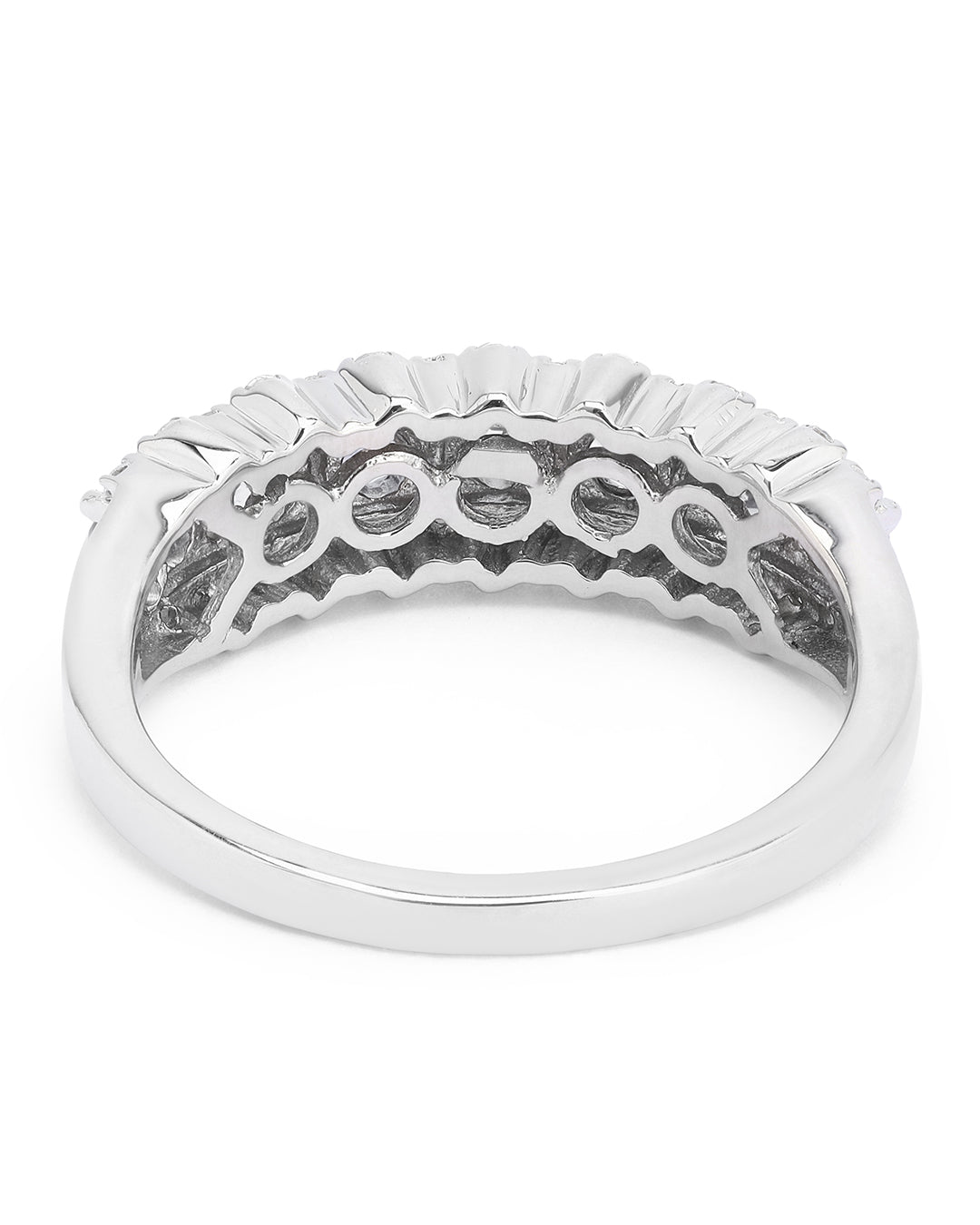 Elegant gemstone ring in sterling silver with intricate detailing.