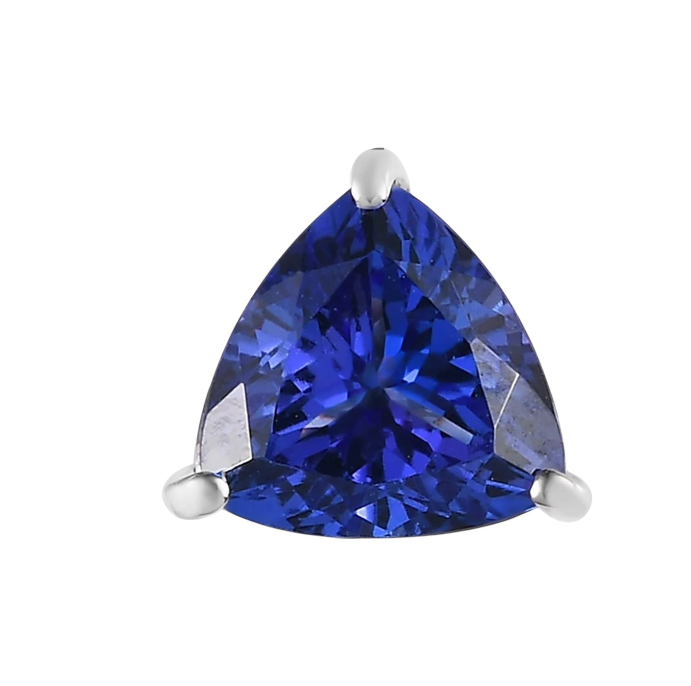 Martini-Set Trillion Shaped Tanzanite Stud Earrings
