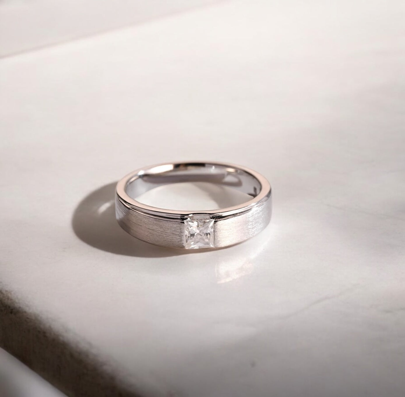 Square Cut Moissanite Band for Men