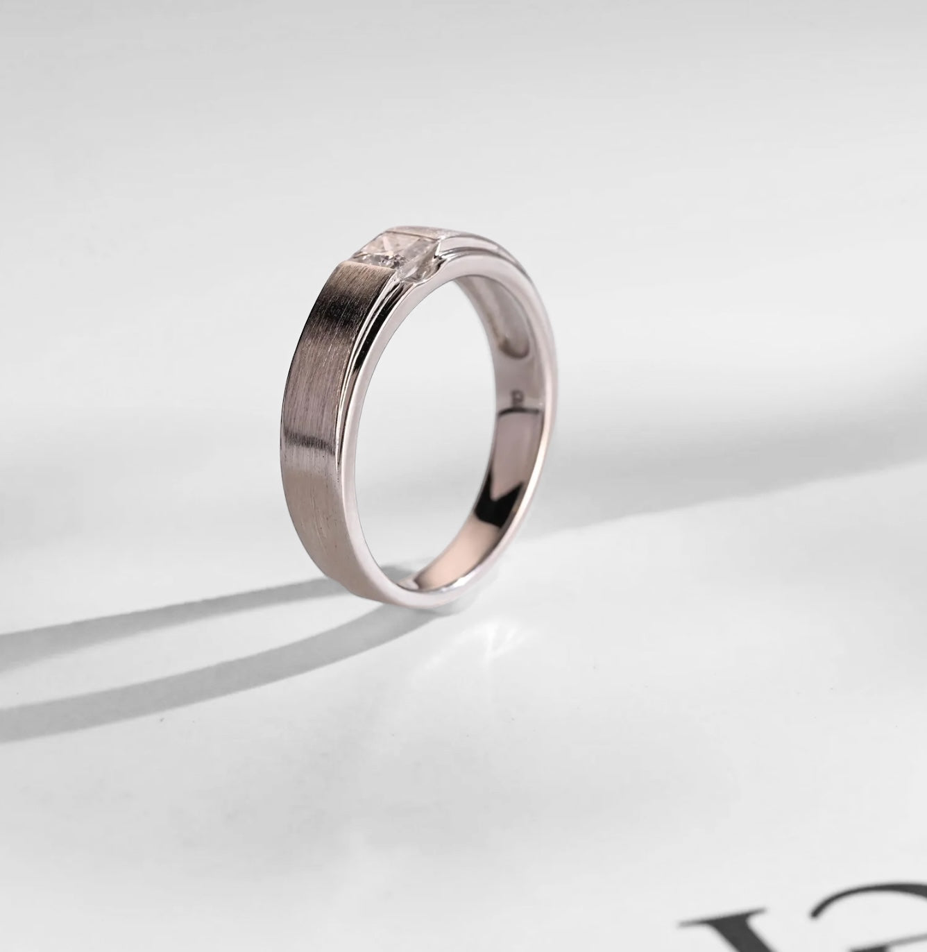Square Cut Moissanite Band for Men