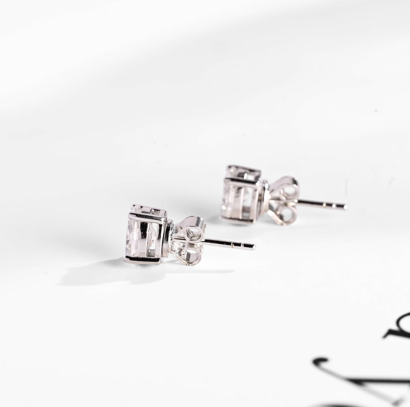 Oval Moissanite Solitaire Stud Earrings
