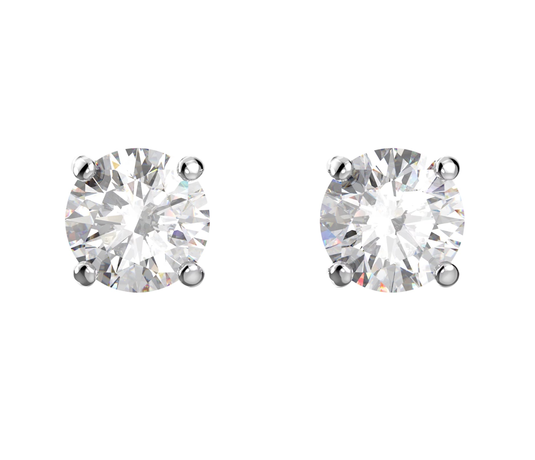 Classic Basket-Set Round Moissanite Studs