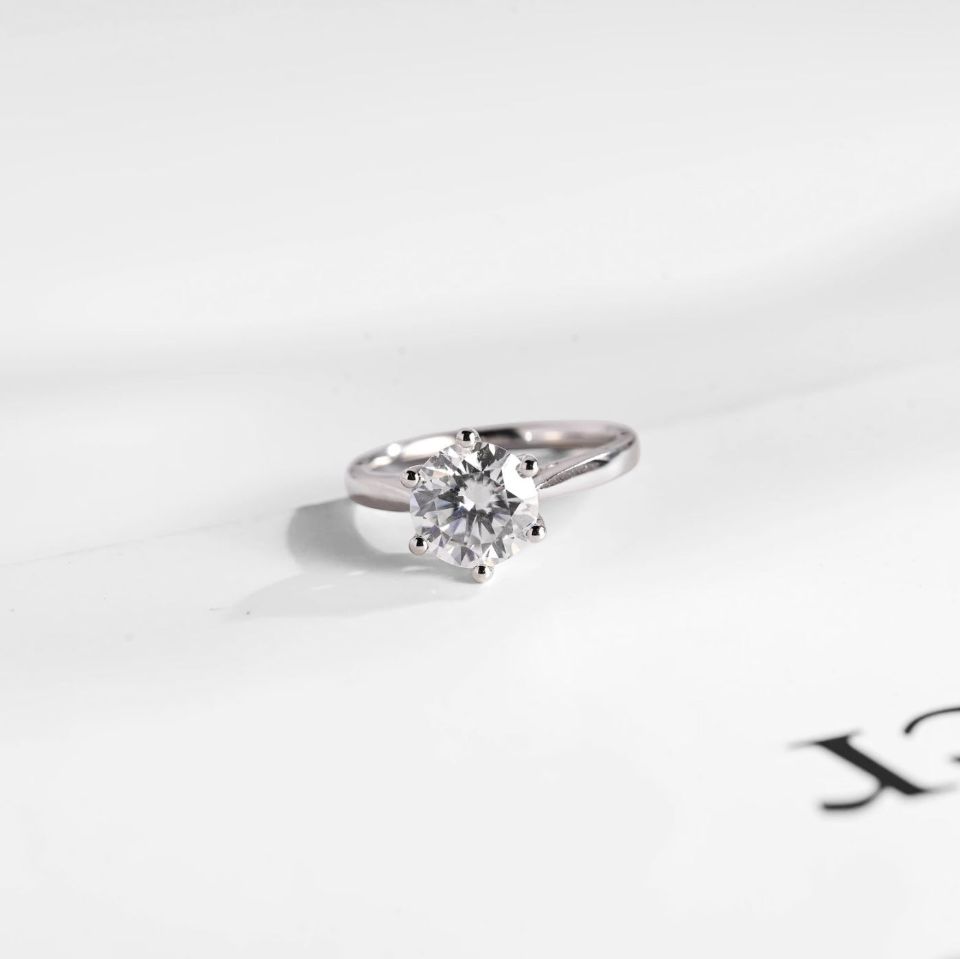 Six-Prong Round Moissanite Solitaire Ring