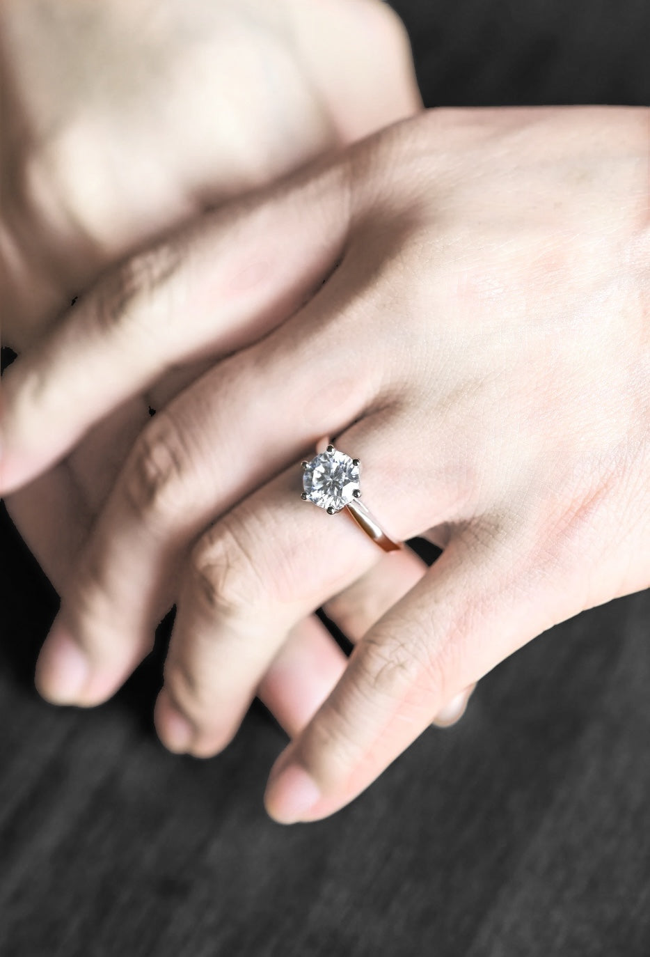 Six-Prong Round Moissanite Solitaire Ring