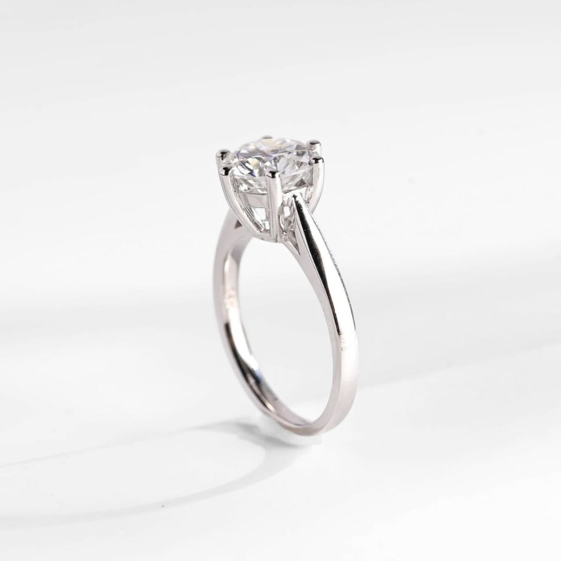 Six-Prong Round Moissanite Solitaire Ring