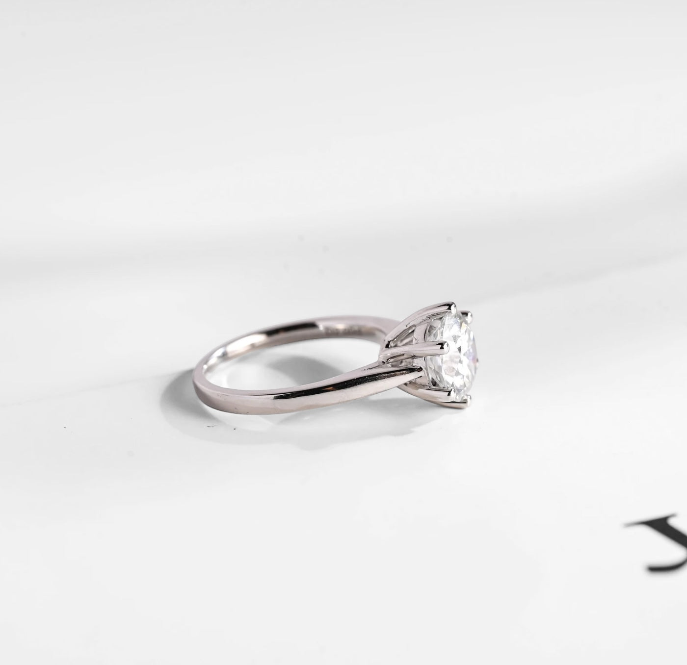 Six-Prong Round Moissanite Solitaire Ring