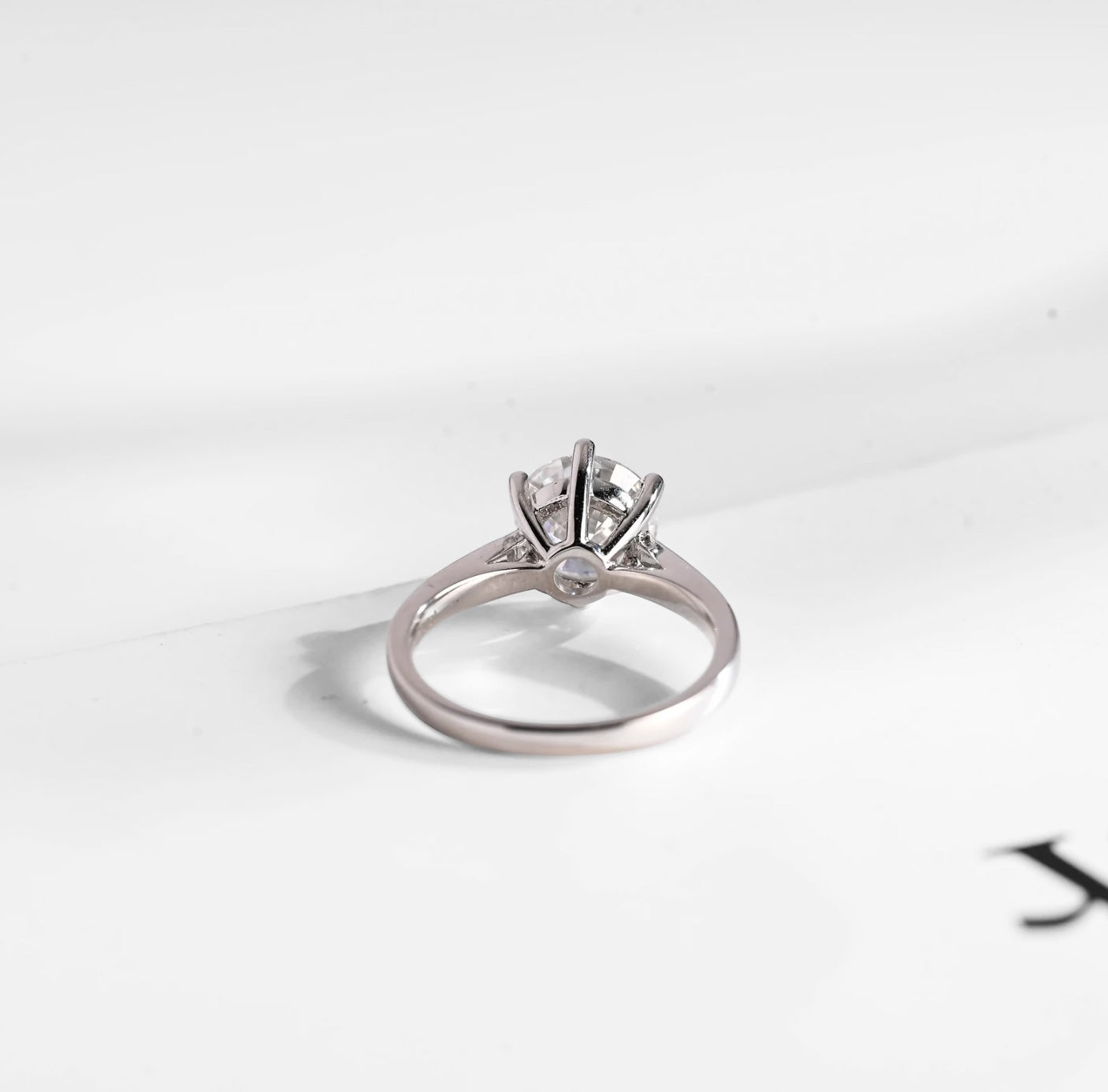 Six-Prong Round Moissanite Solitaire Ring