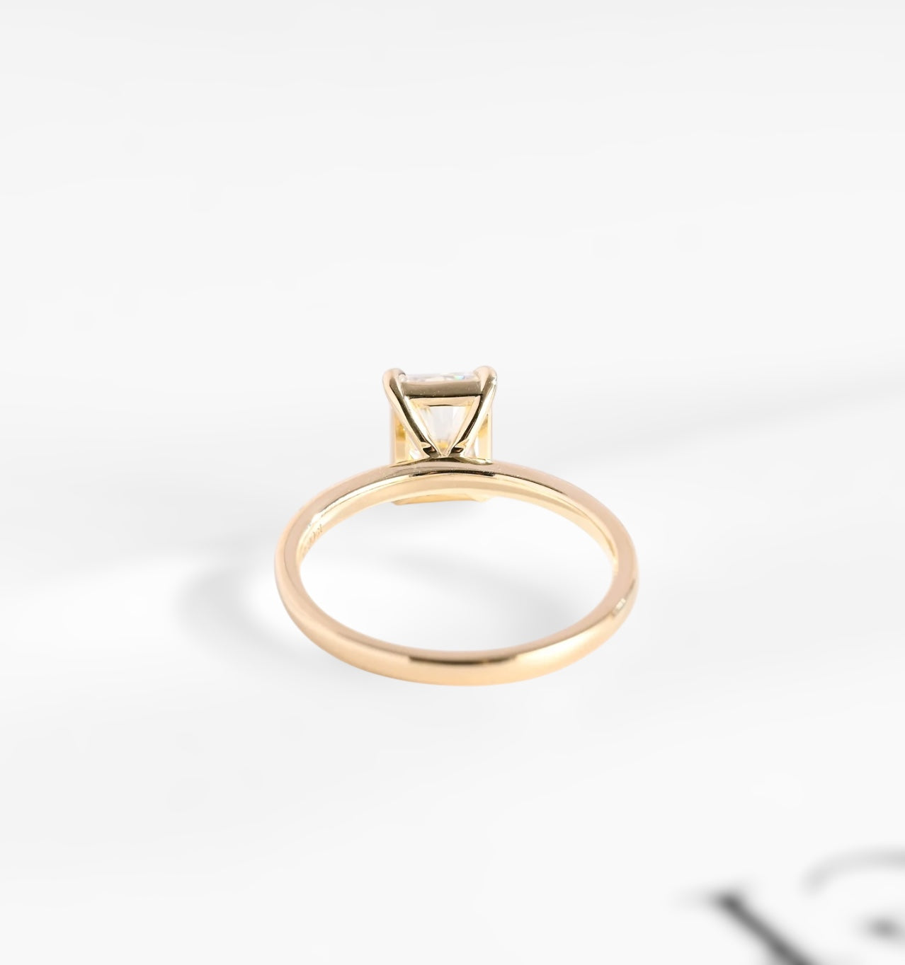 Emerald-Cut Moissanite Solitaire Ring