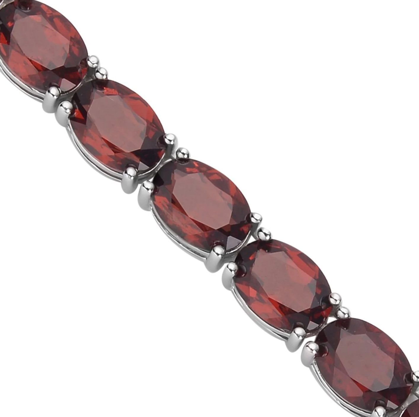 Luxury tennis necklace with sparkling gemstones set in silver.