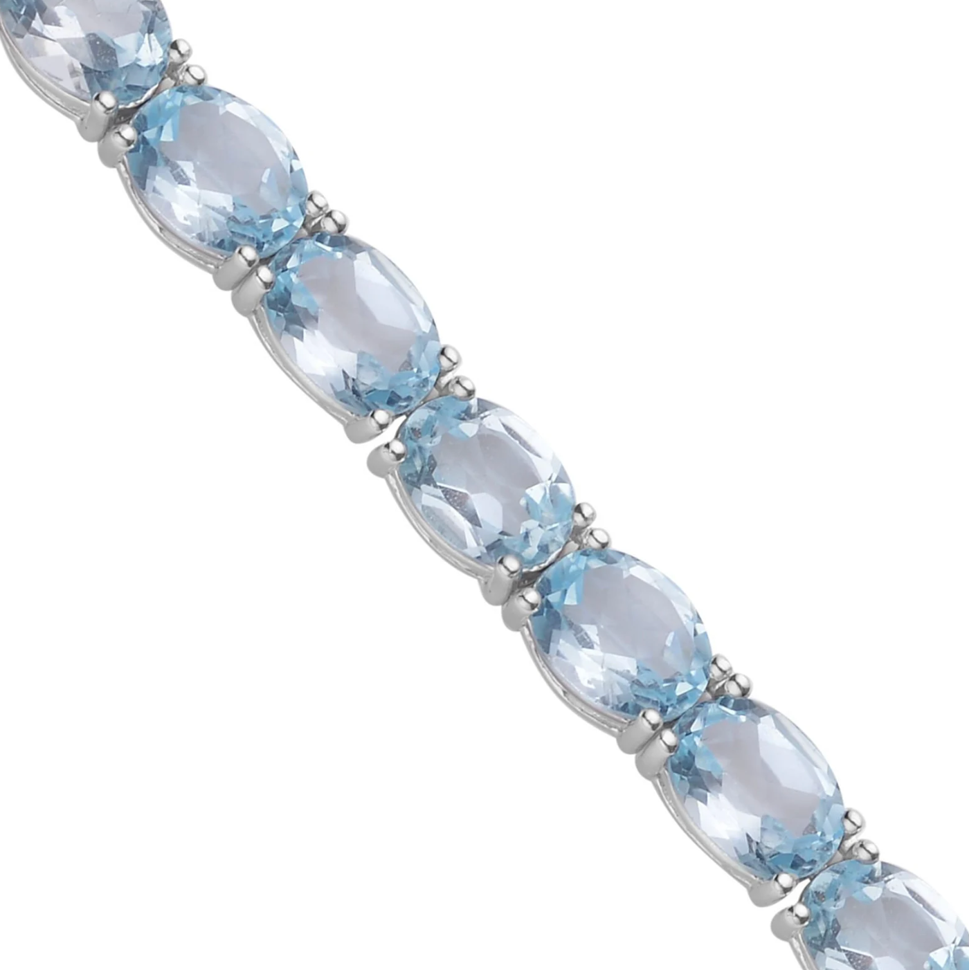 Luxury tennis necklace with sparkling gemstones set in silver.