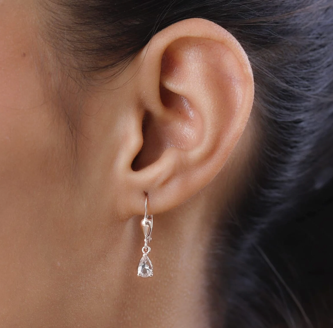 Pear Morganite Leverback Earrings