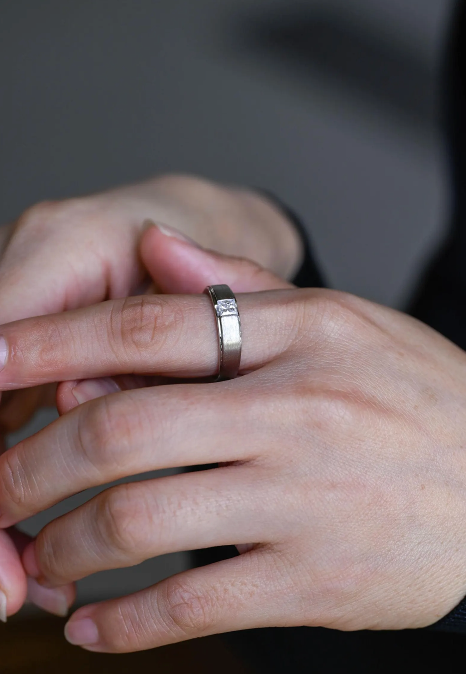 Square Cut Moissanite Band for Men