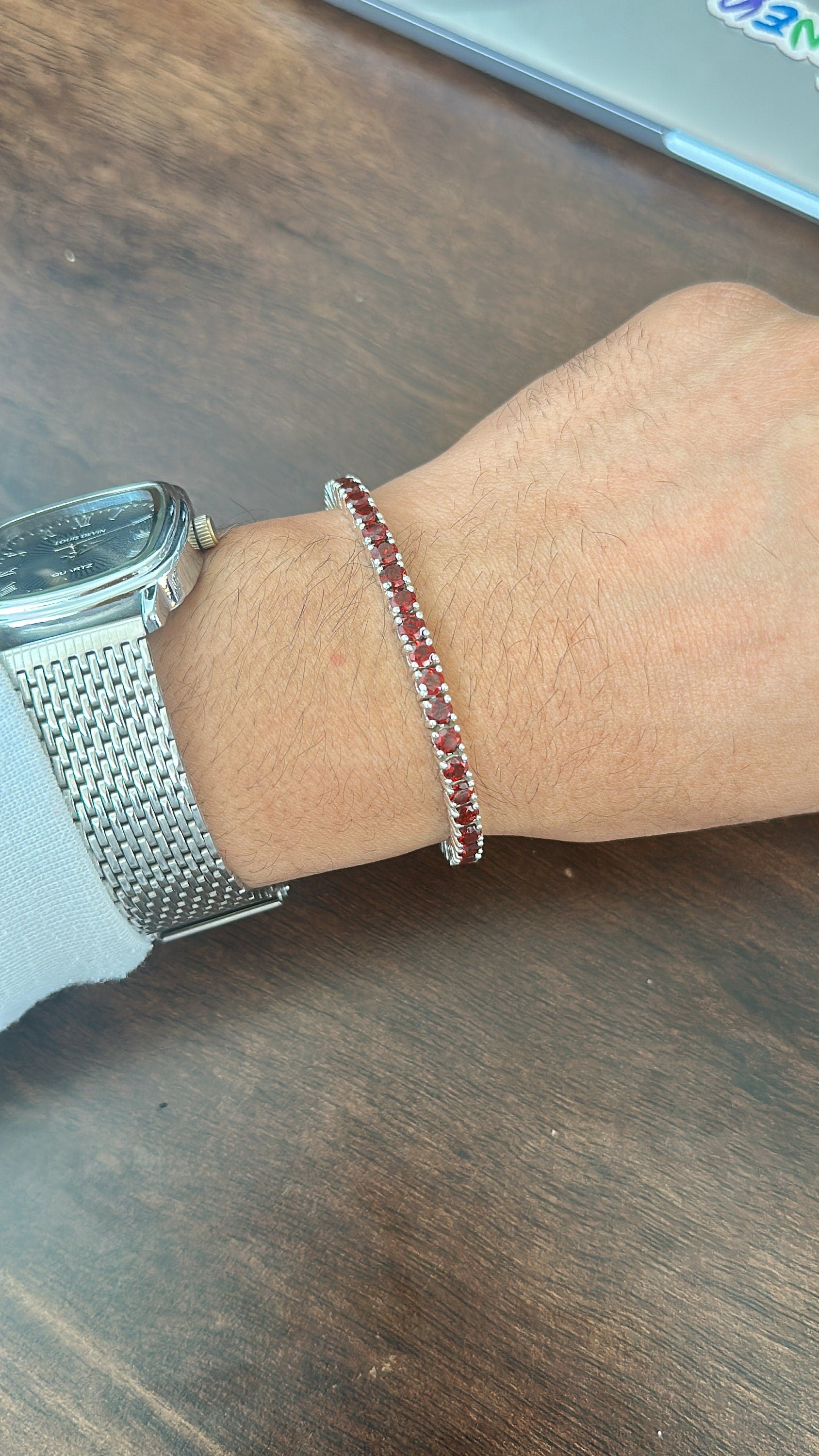 Luxury Garnet Linear Tennis Bracelet with Vibrant Red Stones for Every Occasion