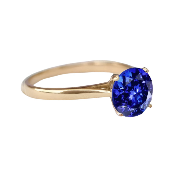 Prong-Set Round Tanzanite Solitaire Ring
