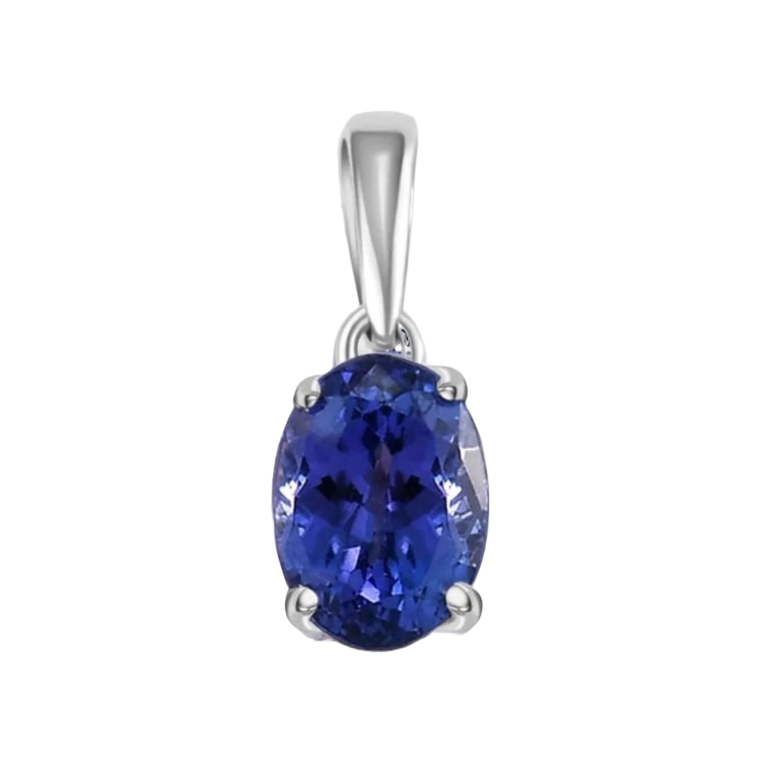 Classic Oval Tanzanite Solitaire Pendant