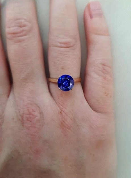 Prong-Set Round Tanzanite Solitaire Ring