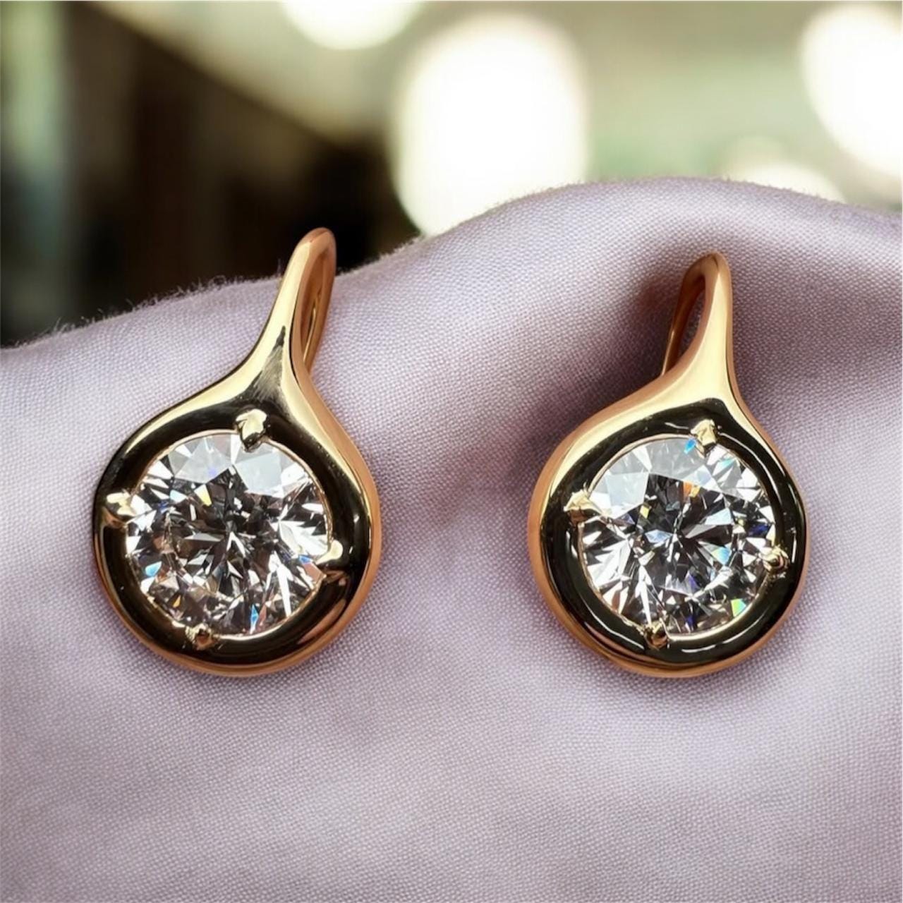 14K Gold Moissanite Earrings: 925 Sterling Silver, Bridal Jewelry