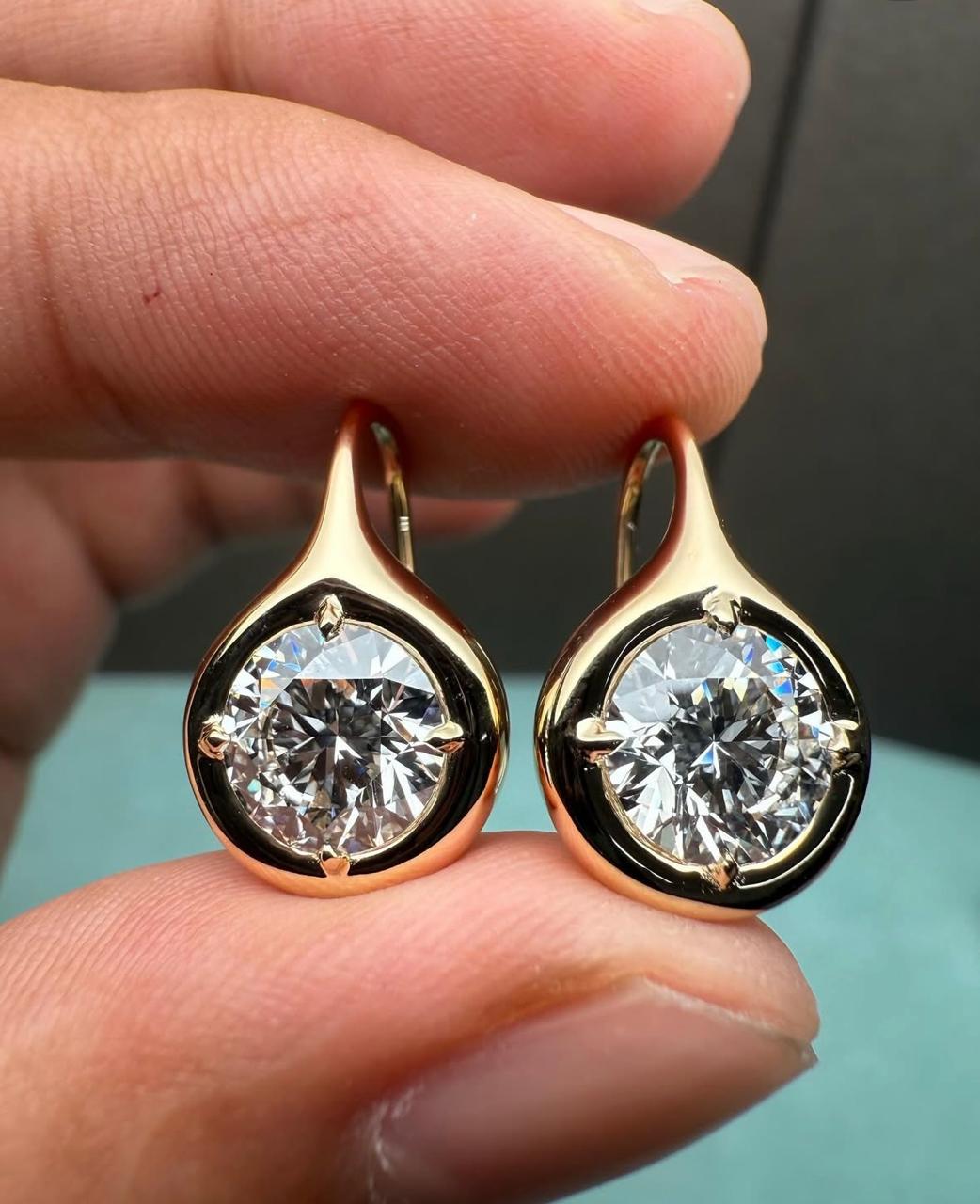14K Gold Moissanite Earrings: 925 Sterling Silver, Bridal Jewelry