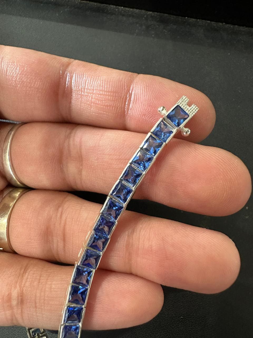 3 mm Sterling Silver Sapphire Tennis Bracelet - Royal Blue Gemstone Jewelry