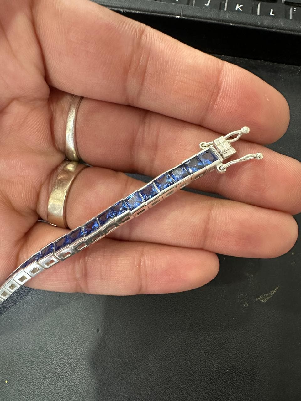 3 mm Sterling Silver Sapphire Tennis Bracelet - Royal Blue Gemstone Jewelry