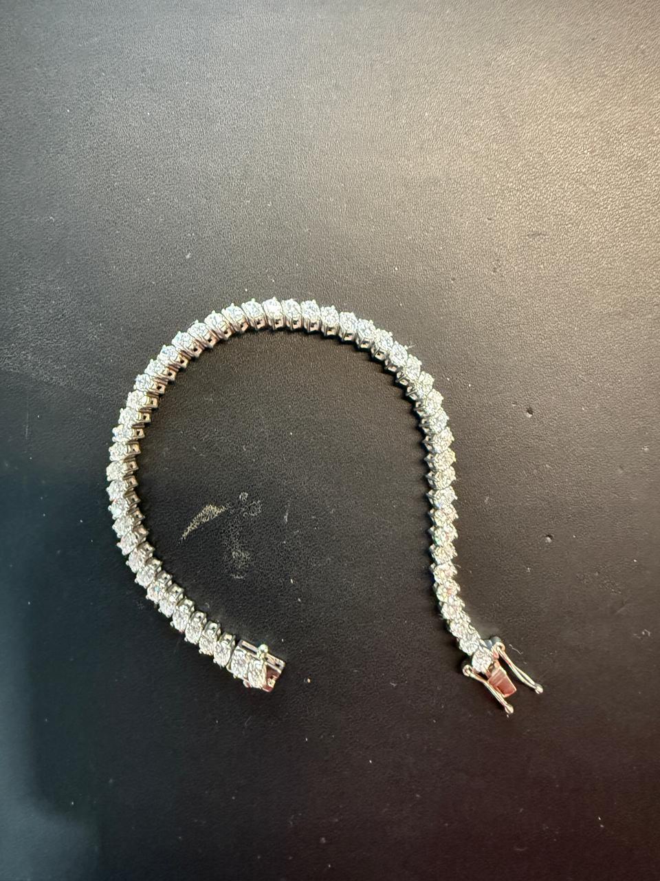 Oval Moissanite Tennis Bracelet | 14K White Gold Vermeil, 925 Sterling Silver