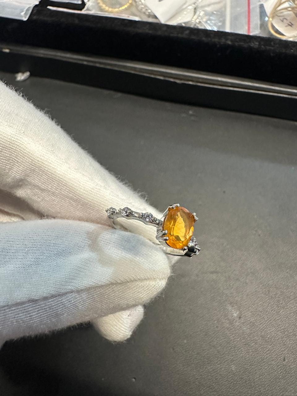 Oval Fire Opal Ring for women | Platinum 925 Silver, Gemstone Jewelry for Gift