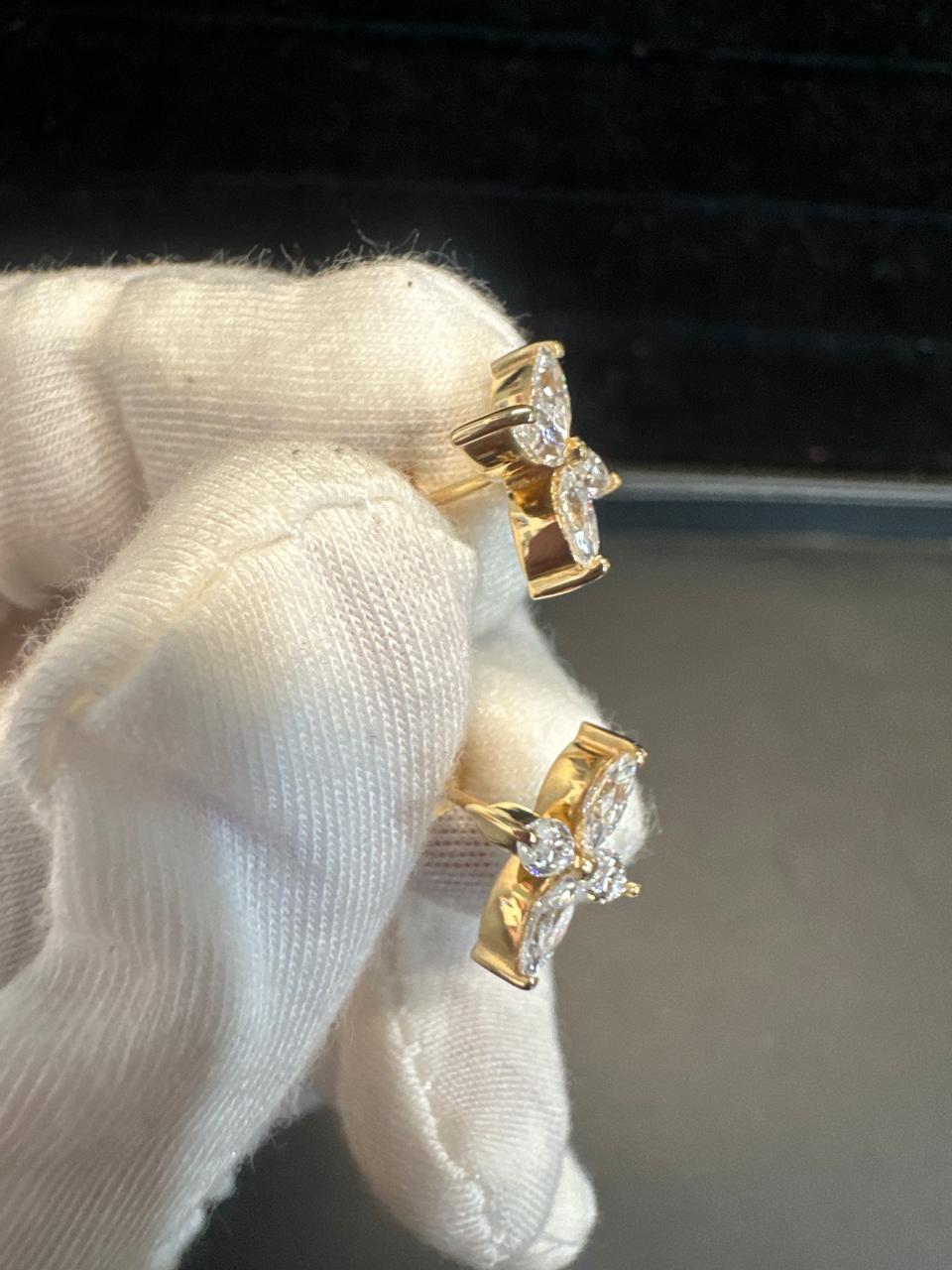 Moissanite Flower Earrings | 14K Gold Vermeil, Sterling Silver Studs