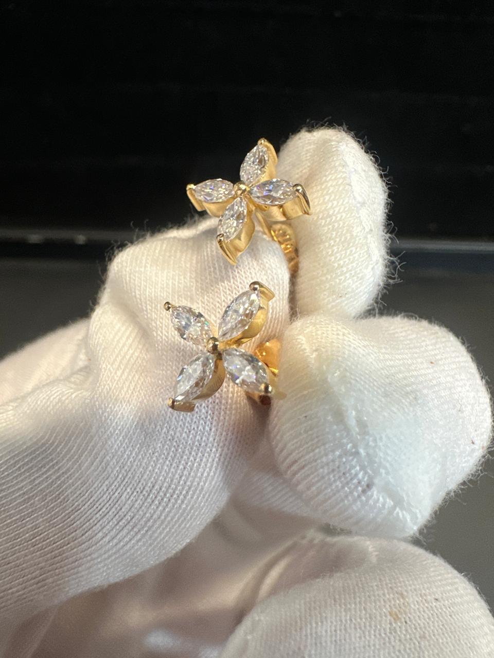 Moissanite Flower Earrings | 14K Gold Vermeil, Sterling Silver Studs