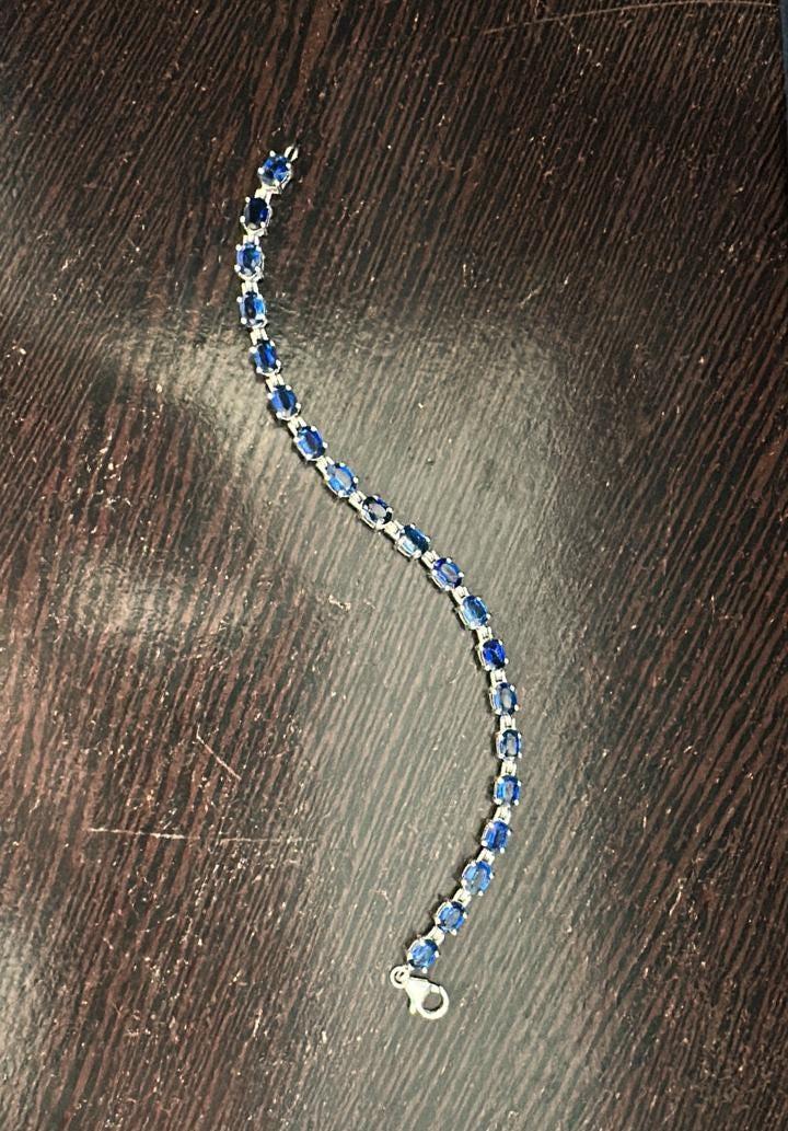 Sapphire Tennis Bracelet | 925 Sterling Silver, September Birthstone