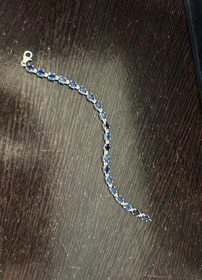 Sapphire Tennis Bracelet | 925 Sterling Silver, September Birthstone