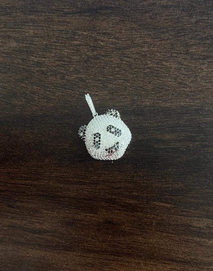 Iced Out Panda Pendant | Moissanite Pendant Unisex Jewelry | Hip Hop Bling Necklace Charm | Unique Statement Gift for Him or Her