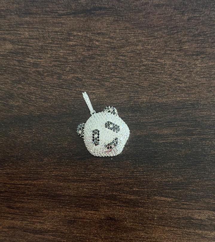 Iced Out Panda Pendant | Moissanite Pendant Unisex Jewelry | Hip Hop Bling Necklace Charm | Unique Statement Gift for Him or Her