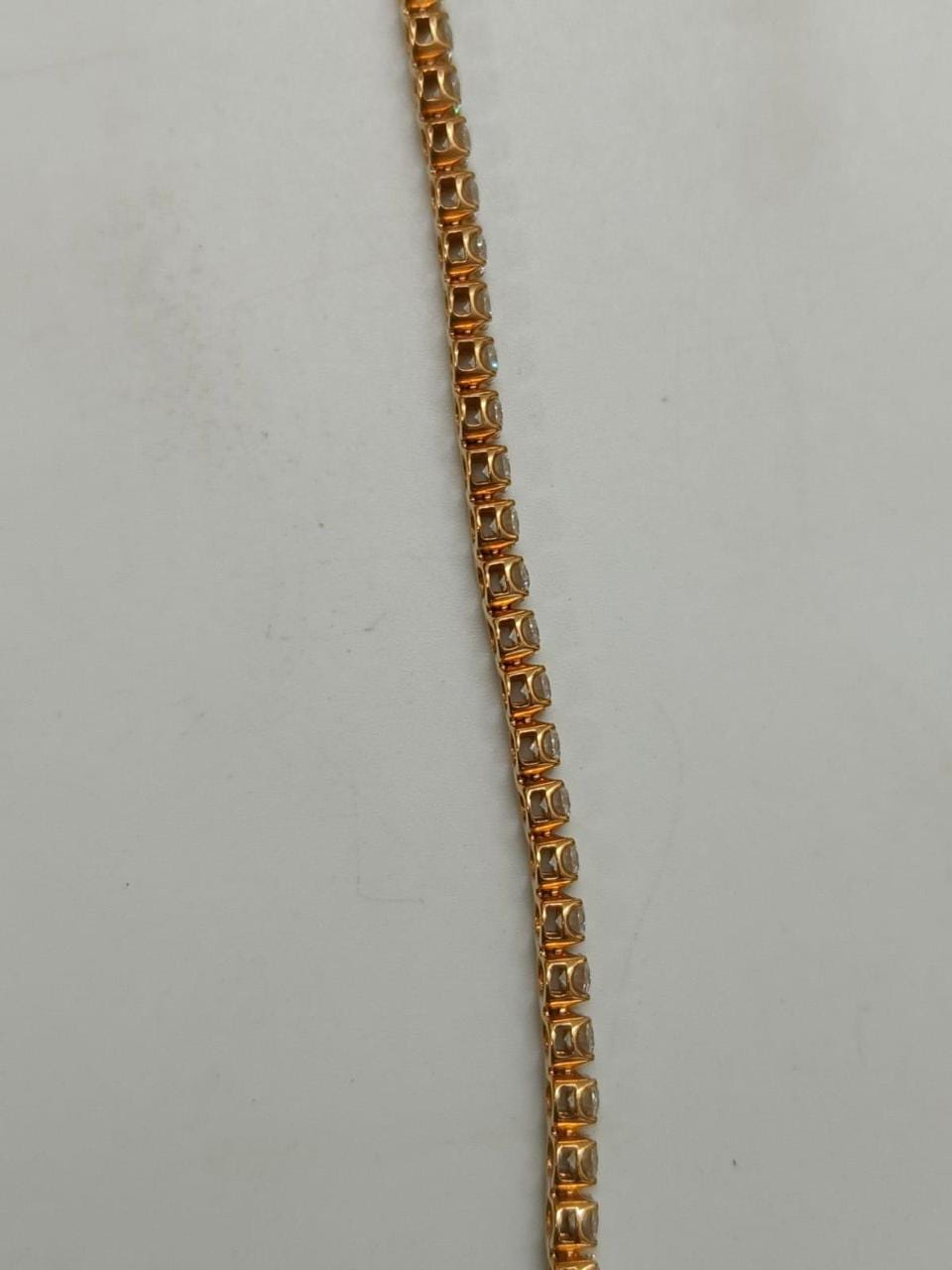 Moissanite Tennis Bracelet: 14K Gold Vermeil, Round Cut (13 Carats)