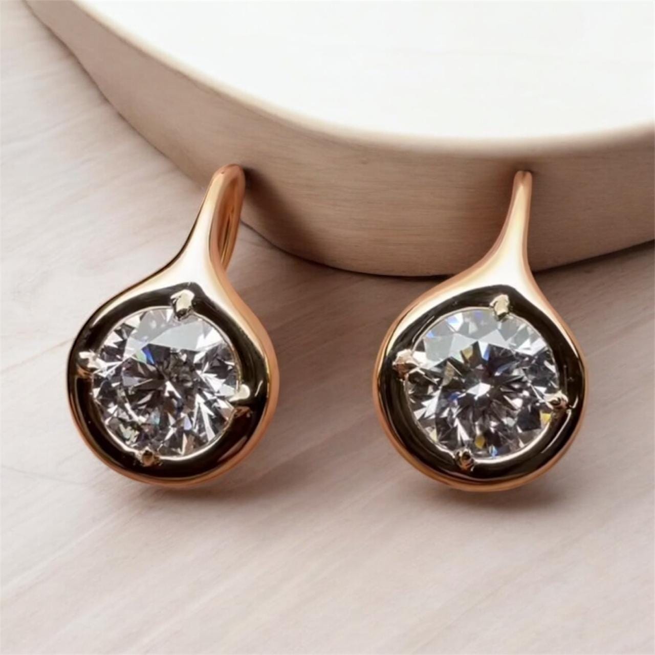 14K Gold Moissanite Earrings: 925 Sterling Silver, Bridal Jewelry