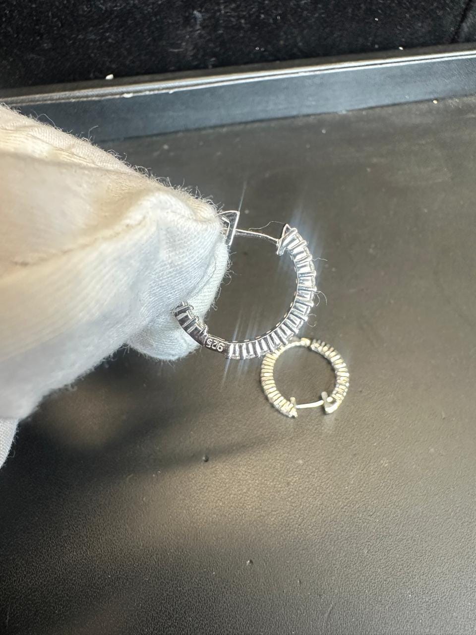 Moissanite Hoop Earrings | Platinum Over 925 Silver, Bridal Jewelry