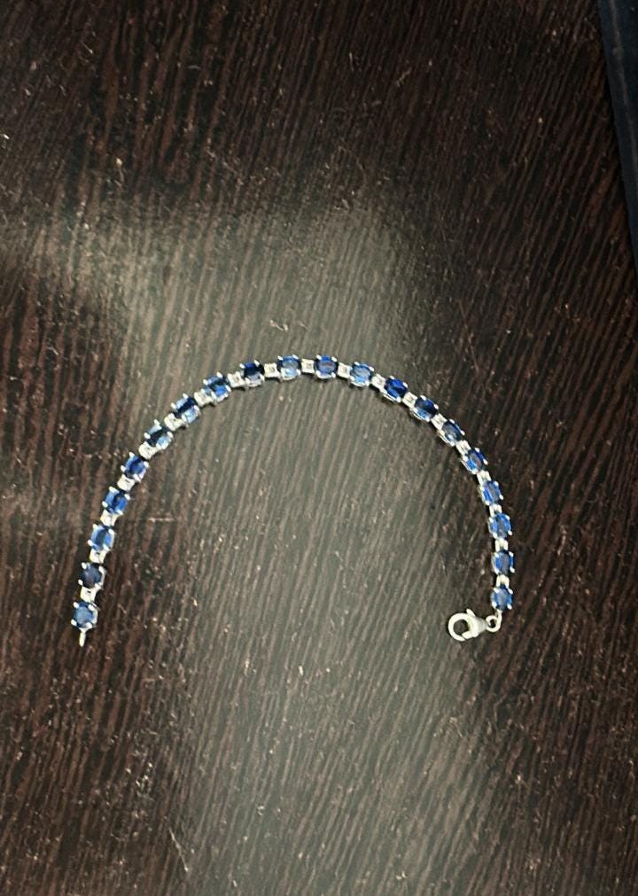 Sapphire Tennis Bracelet | 925 Sterling Silver, September Birthstone