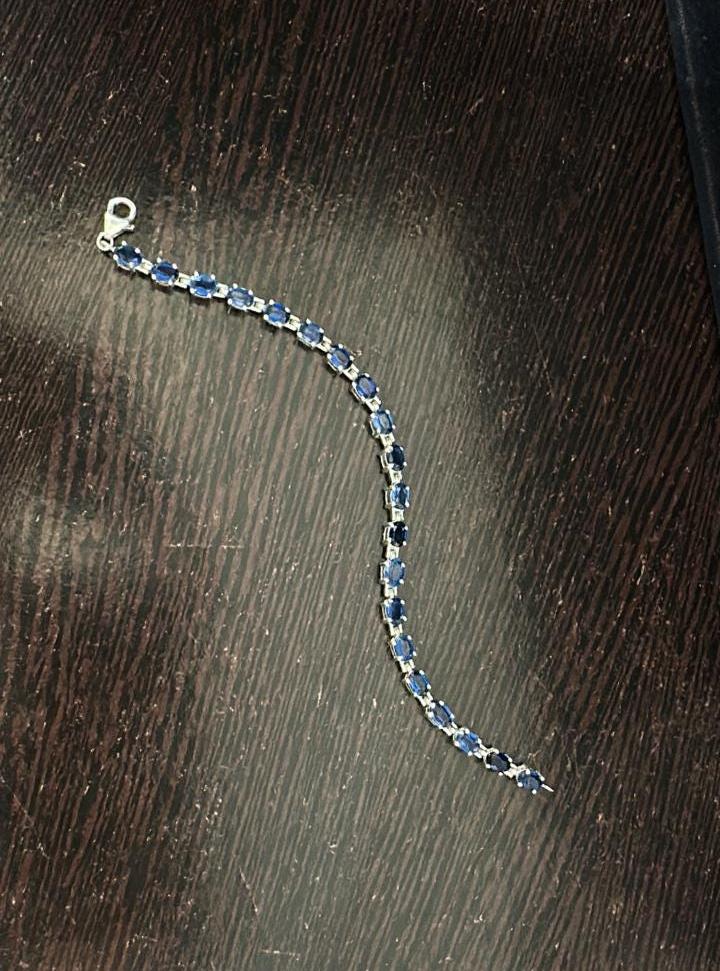 Sapphire Tennis Bracelet | 925 Sterling Silver, September Birthstone