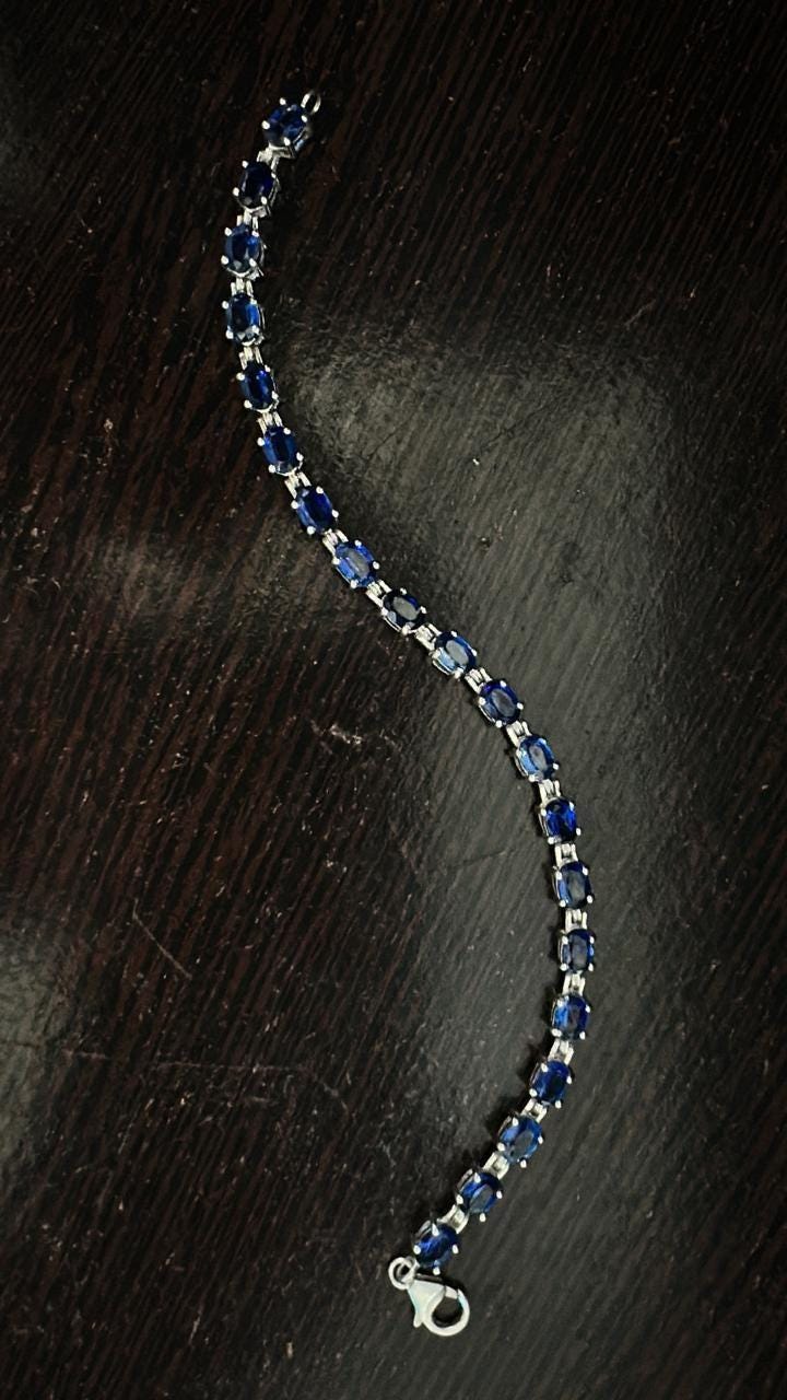 Sapphire Tennis Bracelet | 925 Sterling Silver, September Birthstone