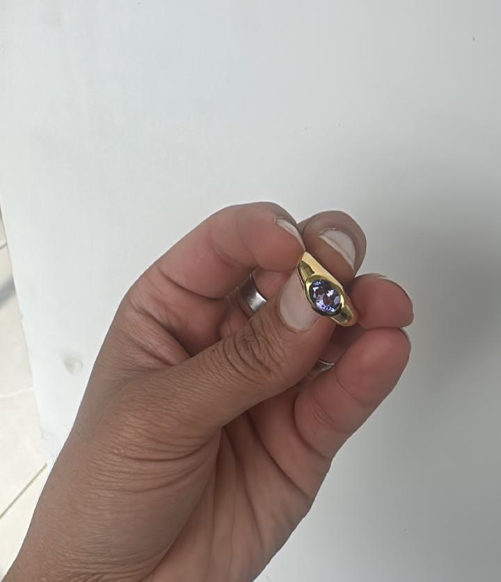 Tanzanite Dome Ring | 14K Yellow Gold, Oval Solitaire