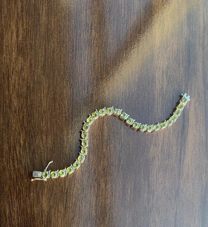 Peridot Tennis Bracelet | 925 Sterling Silver, August Birthstone