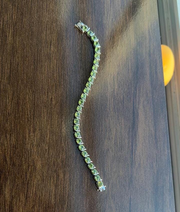 Peridot Tennis Bracelet | 925 Sterling Silver, August Birthstone