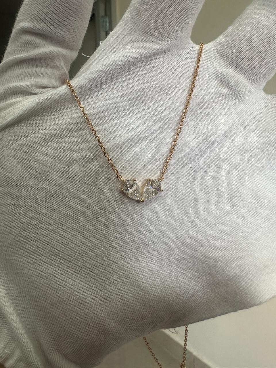 Romantic Pear Moissanite Pendant Necklace | 18k Gold Vermeil, 2 Carat Sparkle